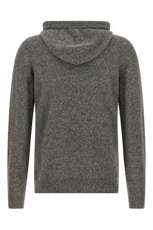 Grey virgin wool and camel hooded sweater ROBERTO COLLINA | 253M40007M4018